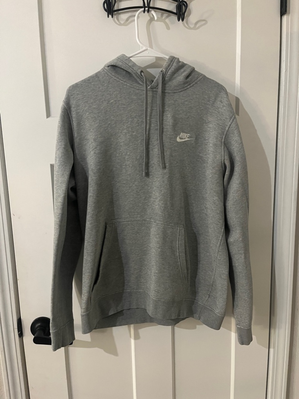Nike Grey Pullover Hoodie with White Swoosh